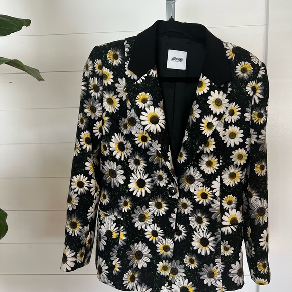 Moschino Cheap and Chic Daisy Print Floral Blazer Women’s L Statement Piece - Picture 1 of 4